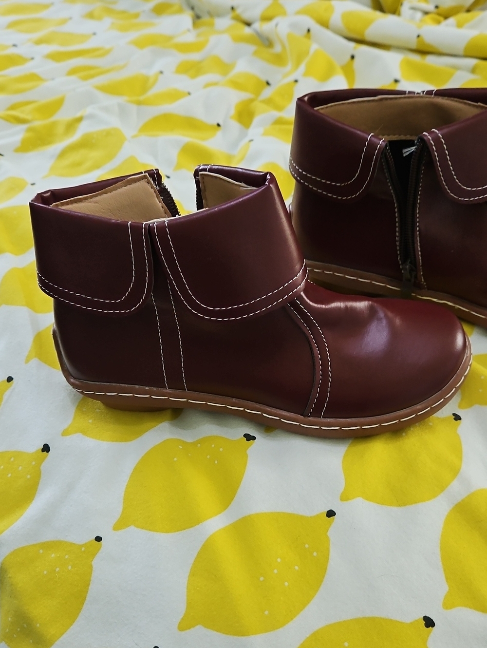 Kids Maroon Ankle Boots - Classic Comfort